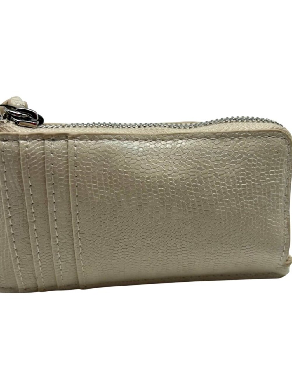 On 34th White Faux Leather Wallet